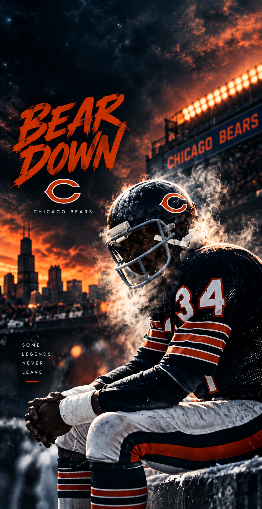 Legacy No. 34 — Chicago Bears fan-art wallpaper